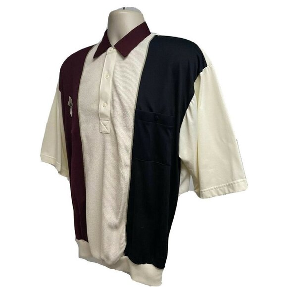 Vintage Classics By Palmland Men Hipster Colorblock Pullover Shirt Large Stretch - Picture 1 of 5